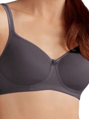 Amoema Mara SB Wireless Bra 40AA Dark Grey Lightly Lined - NWT